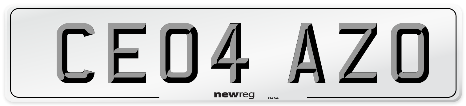 CE04 AZO Number Plate from New Reg